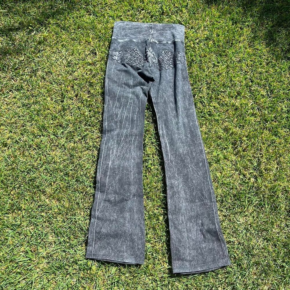 otomix y2k affliction style y2k wide leg flare leggings women’s size L